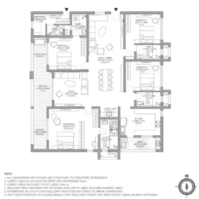 Godrej Neopolis 4 BHK Apartment floor plan by Godrej Properties located at Neopolis, close to Neopolis circle, Hyderabad Telangana