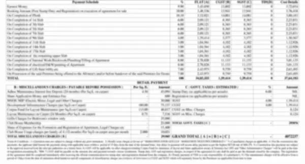 Godrej Neopolis Apartment Price Sheet, Cost Sheet, Cost Break Up, Payment Schedule, Price Breakup, Best Offer Price, Best Price, All Inclusive Price, Bank approvals, Payment Schemes, launch Offer Price, Prelaunch Offer Price, Final Price by Godrej Properties located at Neopolis, close to Neopolis circle, Hyderabad Telangana